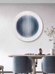 亚克力立体实物装置画北欧轻奢卧室床头装饰画圆形中堂画客厅挂画